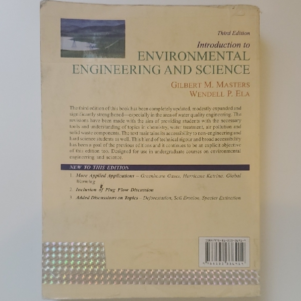 Introduction to Environmental Engineering and Science, Third Edition - Picture 2 of 3